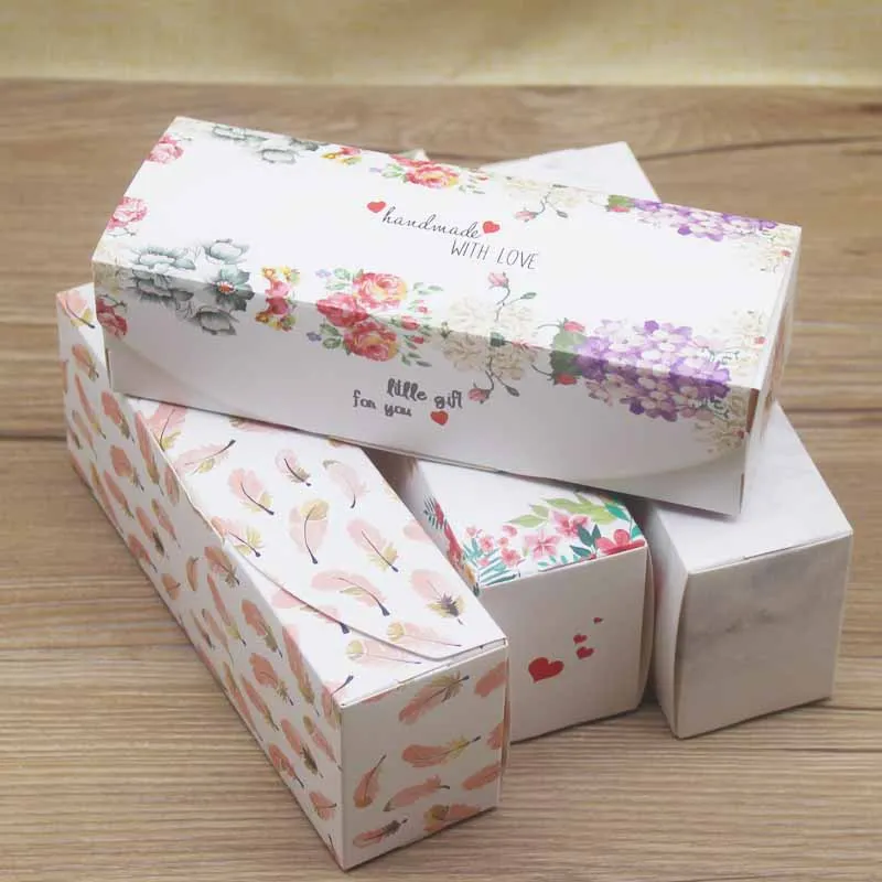 10pc DIY Handmade Gift Wrap Box Marbling Favors Package Boxes Paper Carton Birthday Party Supplies Wedding Wrap Party