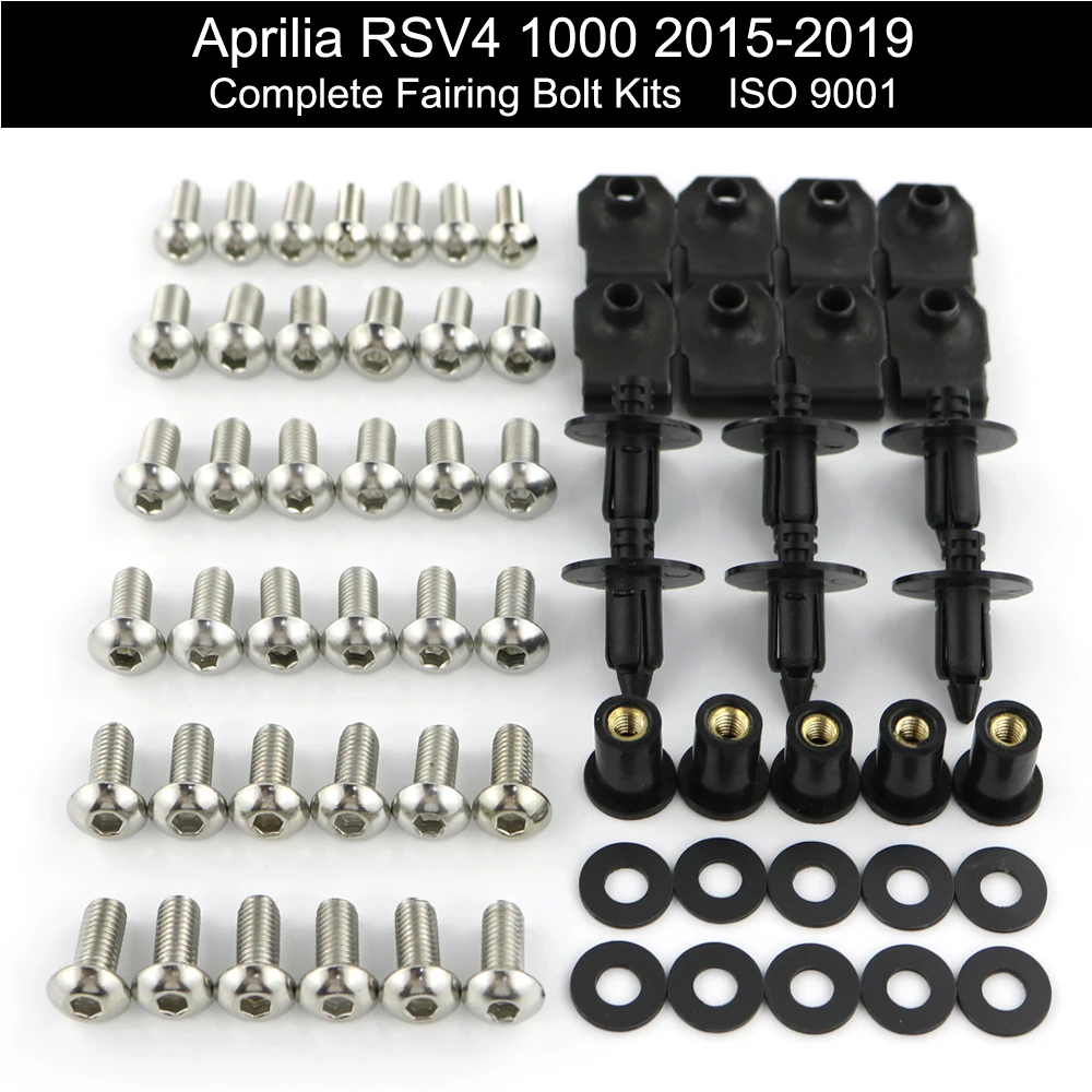 

For Aprilia RSV4 1000 2015 2016 2017 2018 Complete Fairing Bolts Kit Stainless Steel Motorcycle Full Fairing Clips Nuts Screws