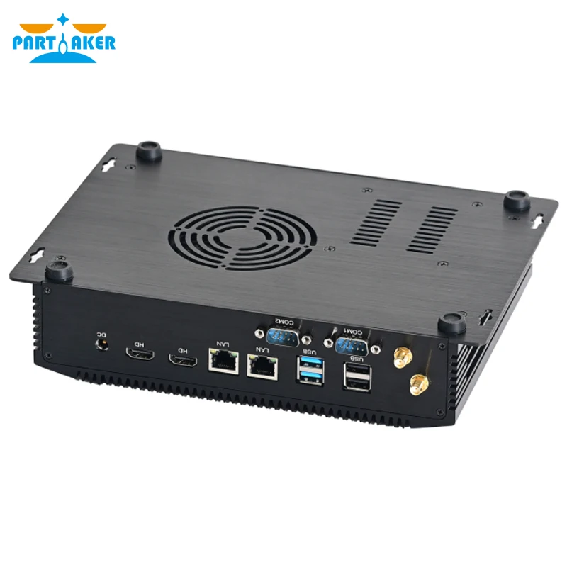 Industriële ventilator Mini PC i5 1035G1 i7 1065G7 Windows 10 Pro Win11 2 * DDR4 2 * Lan 2 * HD Sim-kaart Robuuste computer Desktop PC