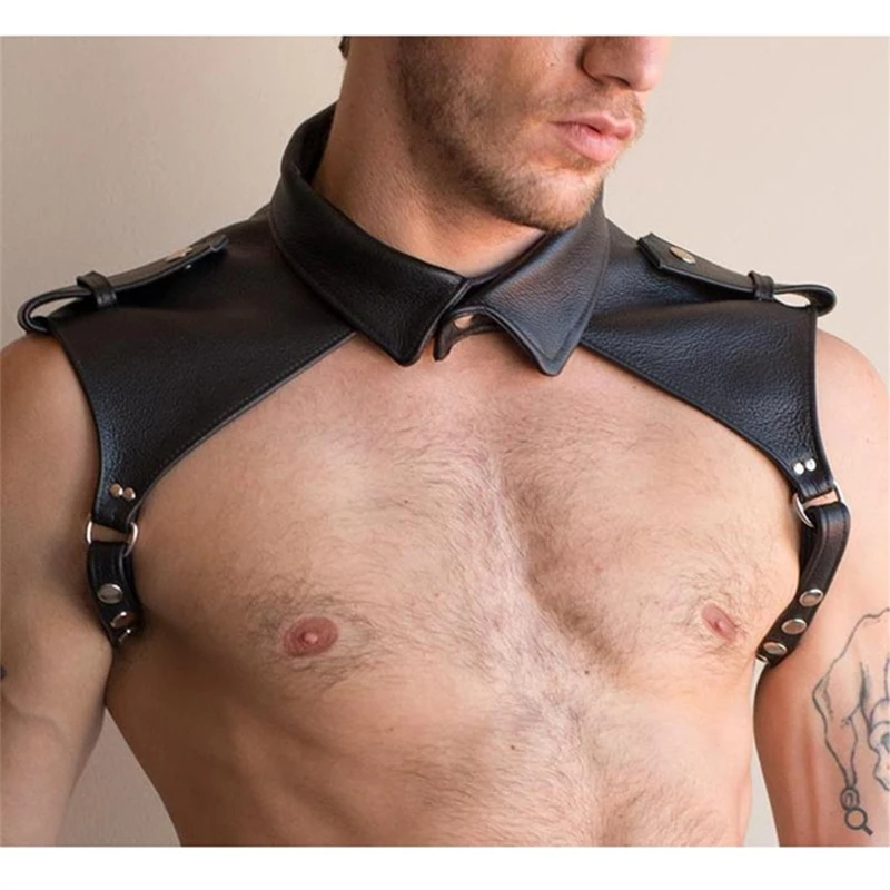 BDSM Gay Sexual Chest Leather Harness Strap Feisth Men Chest Bondage Crop Tops Rave Gay Body Harness Belts for Men