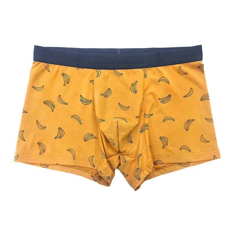 Fashionable Personality Cotton Mens Underwear Banana Fruit Print Man Boxers High Quality Soft Breathable Cueca Calzoncillos