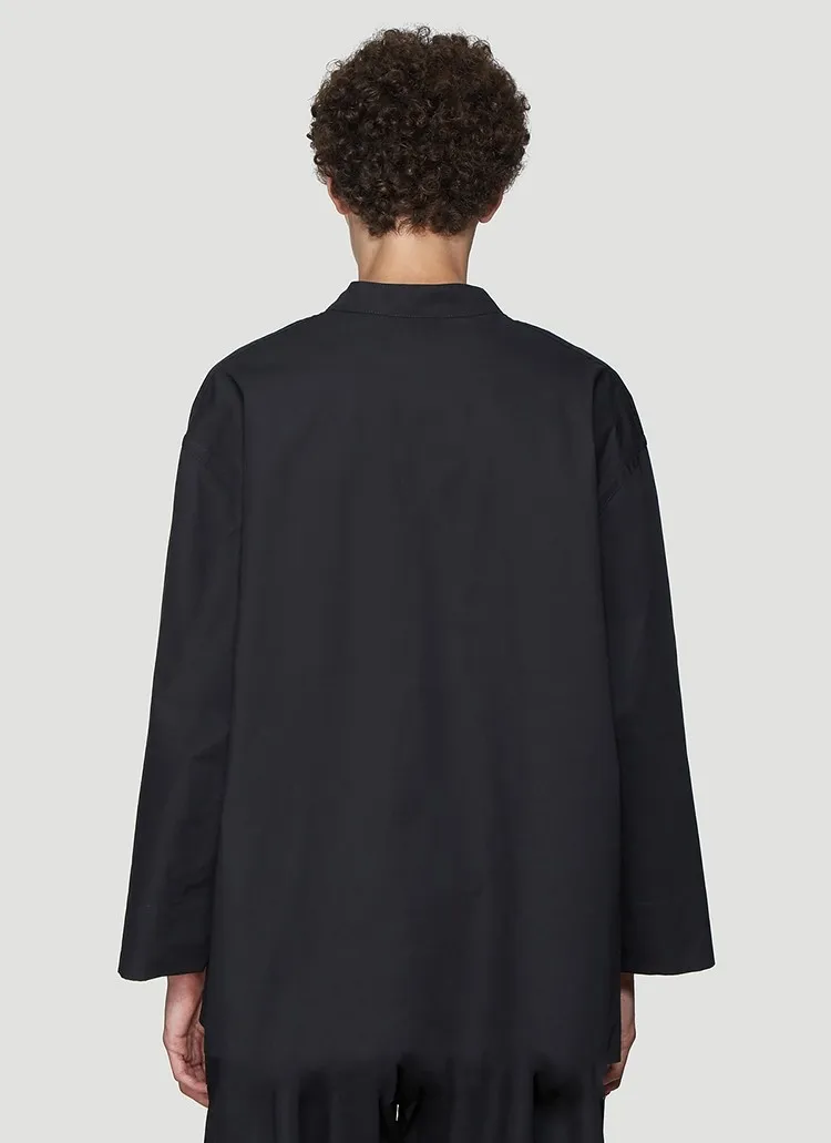 

Рубашка мужская с длинным рукавом, Блуза свободная с воротником-стойкой, модная универсальная, большие размеры, весна-осень