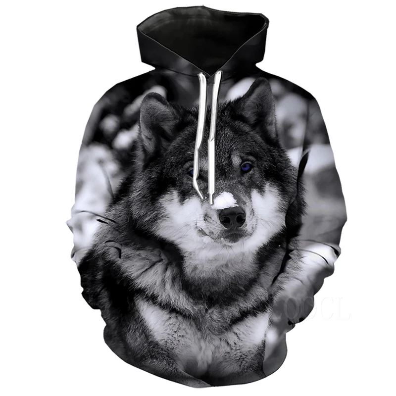 

CLOOCL Men Hoodie Print Animal Wolf 3D Hoodies Unisex Fashion Hood Sweatshirts Casual Tracksuit Pullover Tops