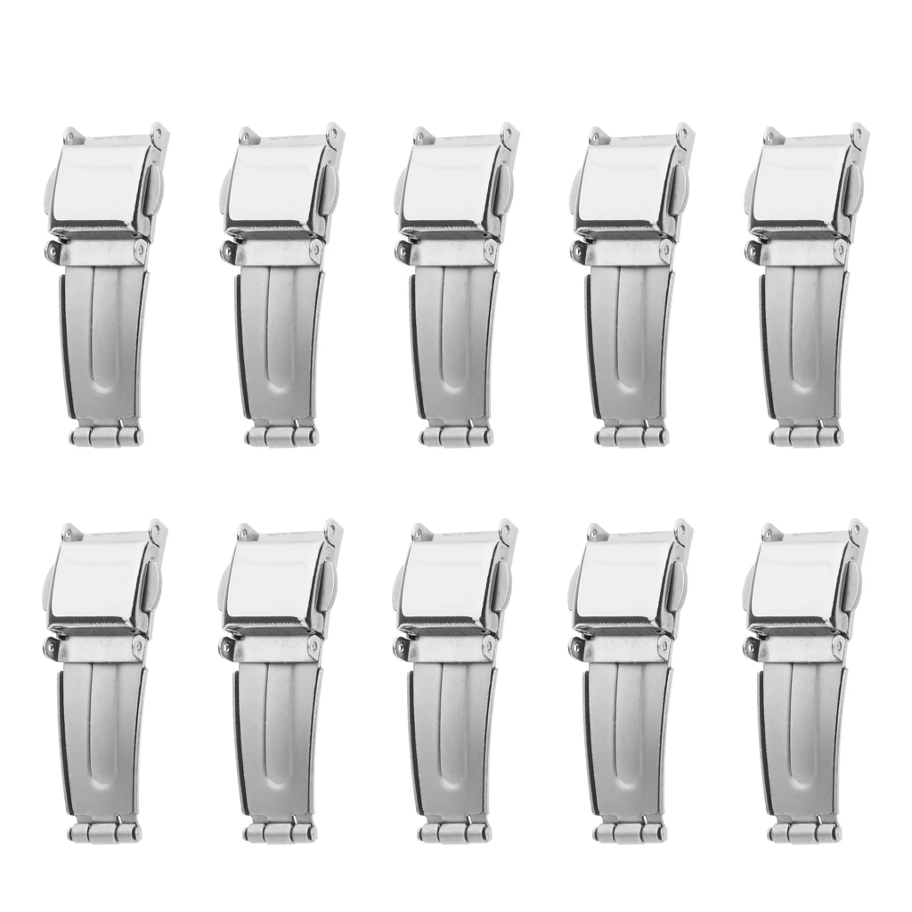10 Pieces Stainless Steel Watches Buckle Clasp Unisex Watches