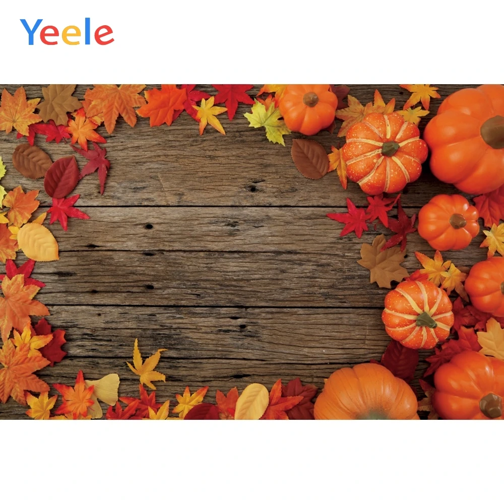 

Autumn Farm Pumpkin Leaves Wood Board Floor Baby Portrait Backdrop Photography Backdrops Photographic Background Photo Studio