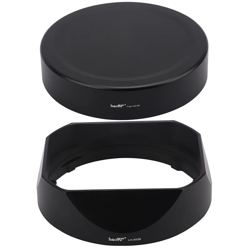 Haoge Bayonet Square Metal Lens Hood with Cap for Fujifilm Fujinon XF 18mm F2 RR Lens