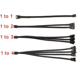 PWM Fan Splitter 4pin Adapter Cable 1 to 1 2 3 4 Computer CPU Fan Splitter PC Fan Extension Power Cable