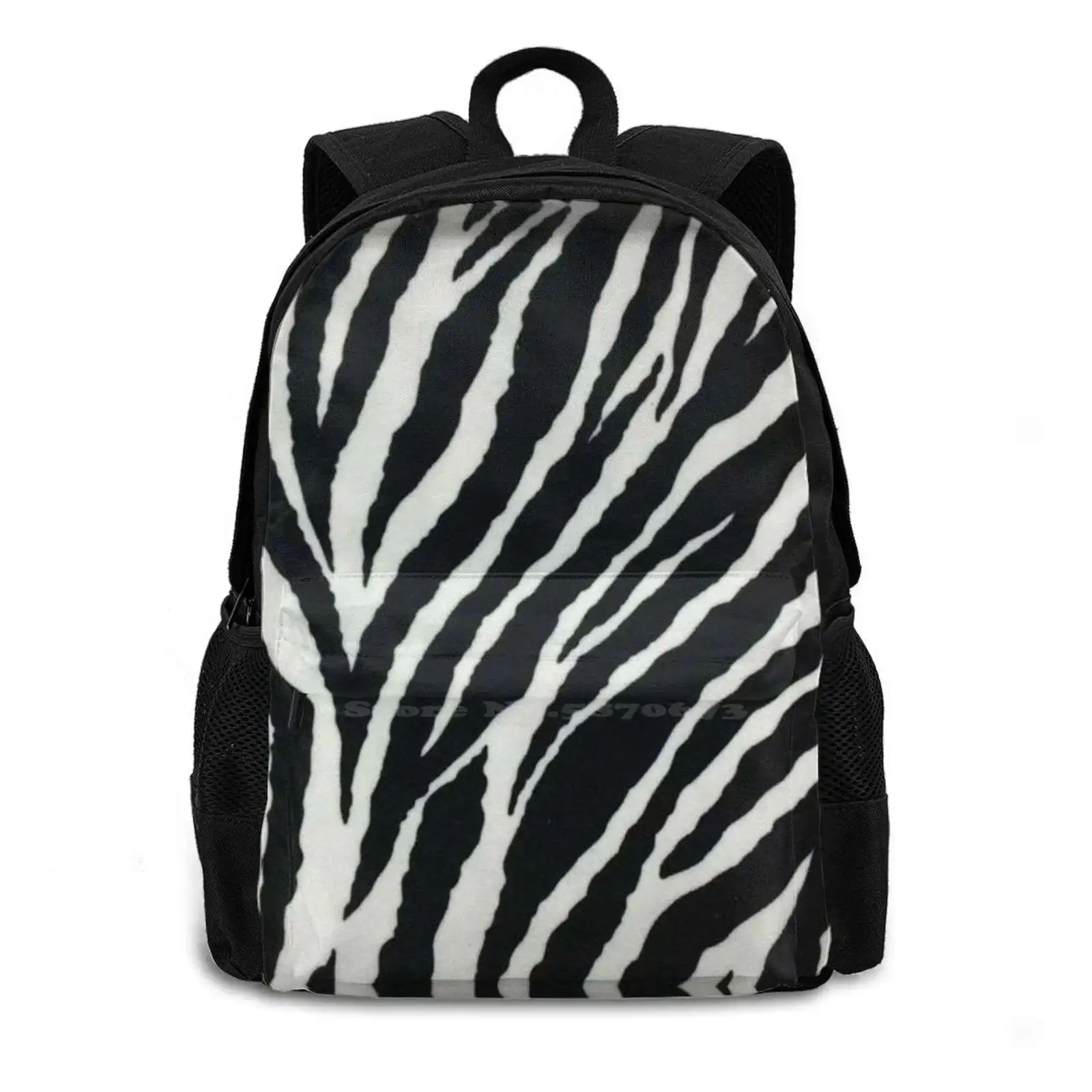 Leopard Print Black And White Teen College Student Backpack Pattern Design Bags Wall Tapistry Leopard Back And White Wolves