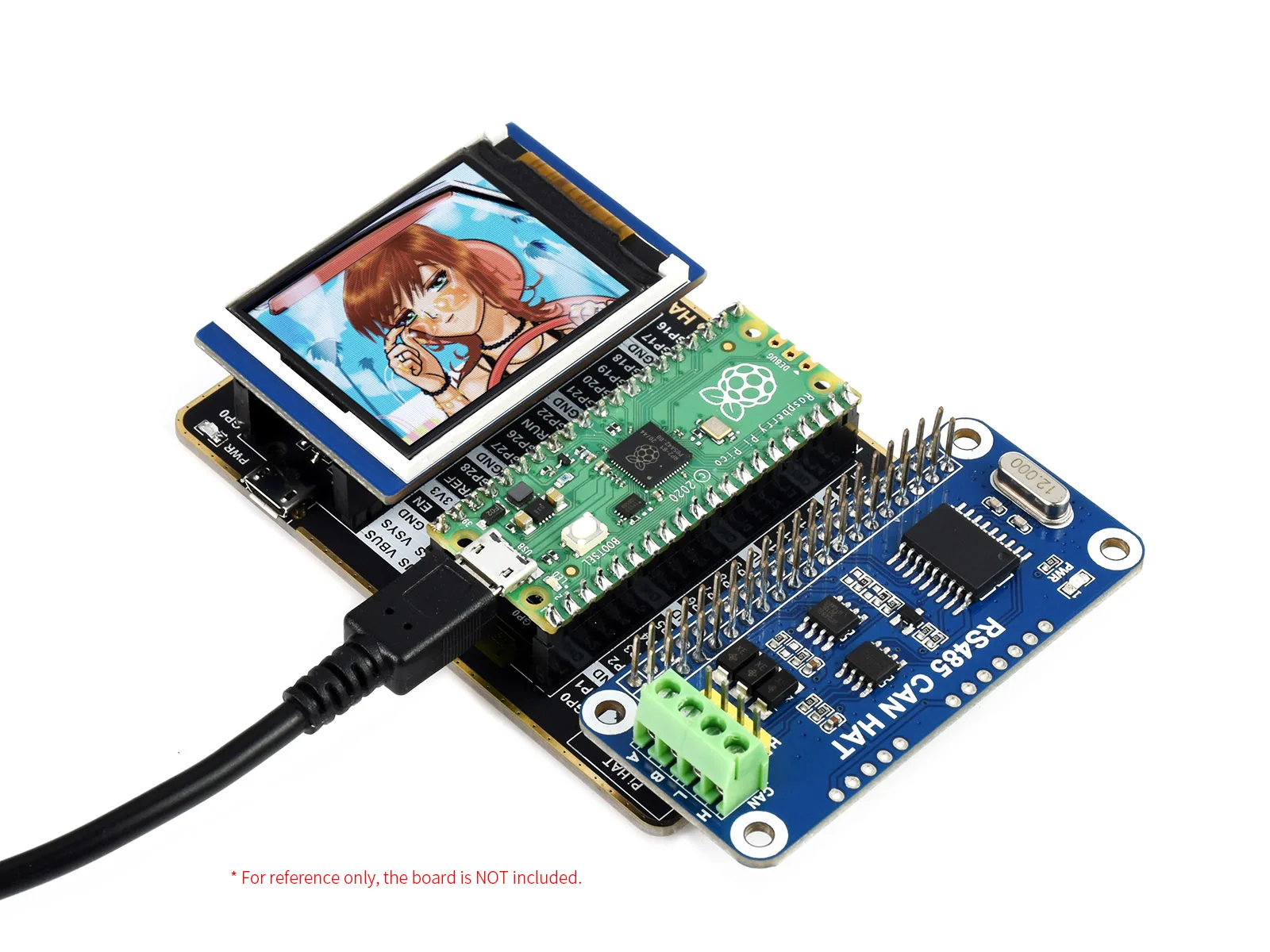 Waveshare GPIO Expander untuk Raspberry Pi Pico, 1x Raspberry Pi Standard 40PIN, 1x Pico 2 × 20PIN