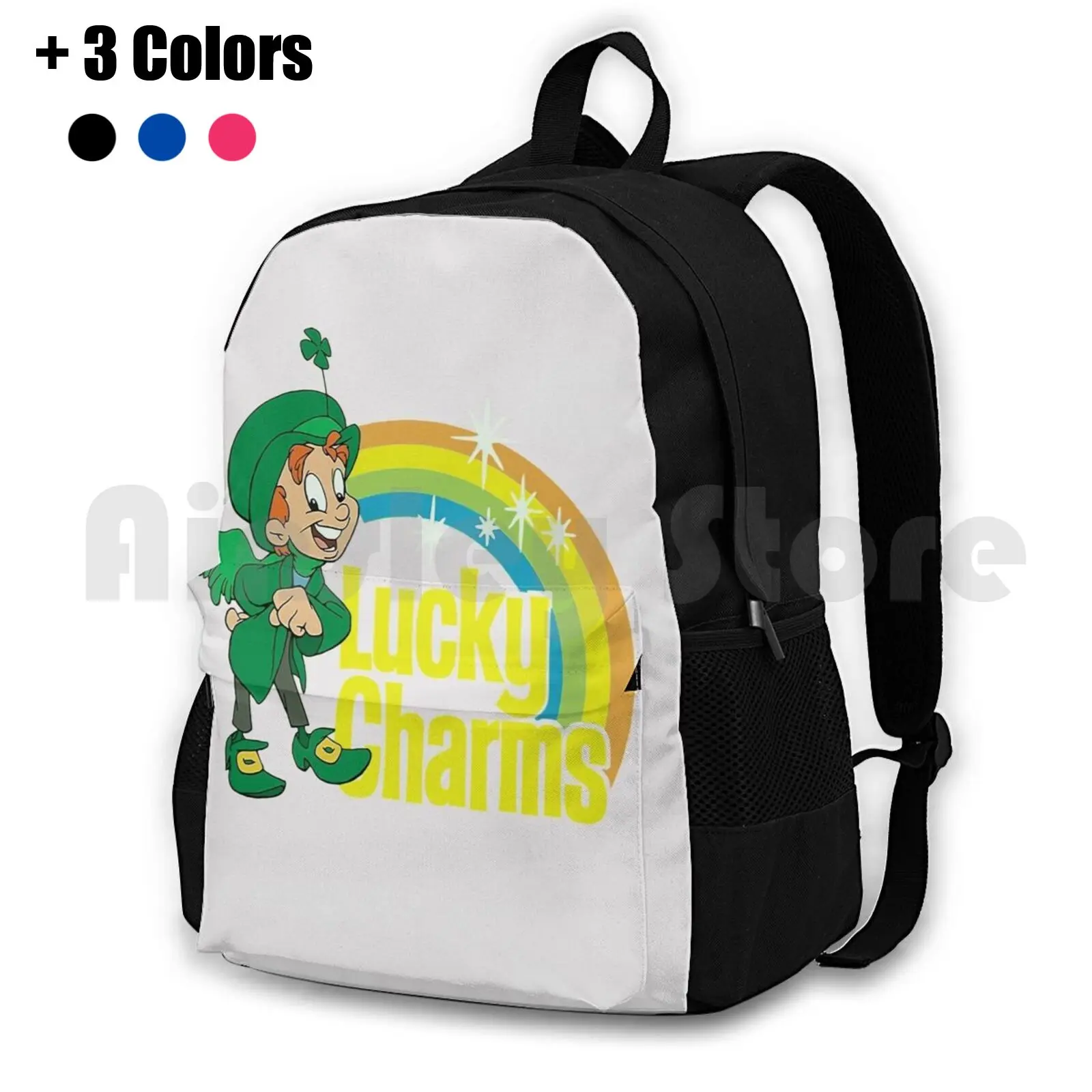 Lucky Charms Green Lucky The Leprechaun Outdoor Hiking Backpack Riding Climbing Sports Bag Lucky Charms Marshmallows