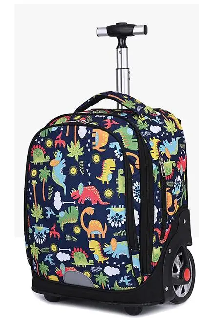 18 Inch School Trolley backpack for boys teenagers travel trolley bag On wheels Children wheeled backpack Rolling luggage Bag