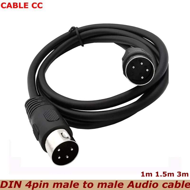 

100cm 300cm DIN 4-pin Male to 4pin male Audio and Video Cable S-terminal Midi 4-pin for Keyboards and Medical Equipment