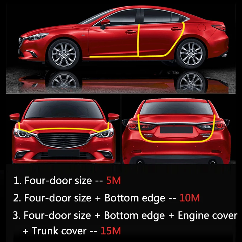 Car Door Seal Strips Weatherstrip Rubber Seal Car Stickers Sound Insulation Sealing Automobiles Interior Accessories