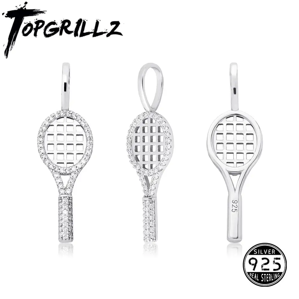 

TOPGRILLZ New 925 Sterling Silver Tennis racket Pendant Women's Necklace 100% Sterling Silver Fashion Delicate Jewelry For Gift