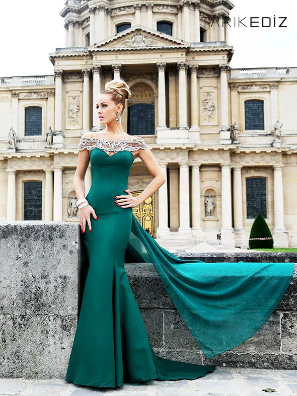 

Emerald robe de soire Appliques Sheath Sleeveless Women evening Gown Wholesale Off the Shoulder mother of the bride dresses