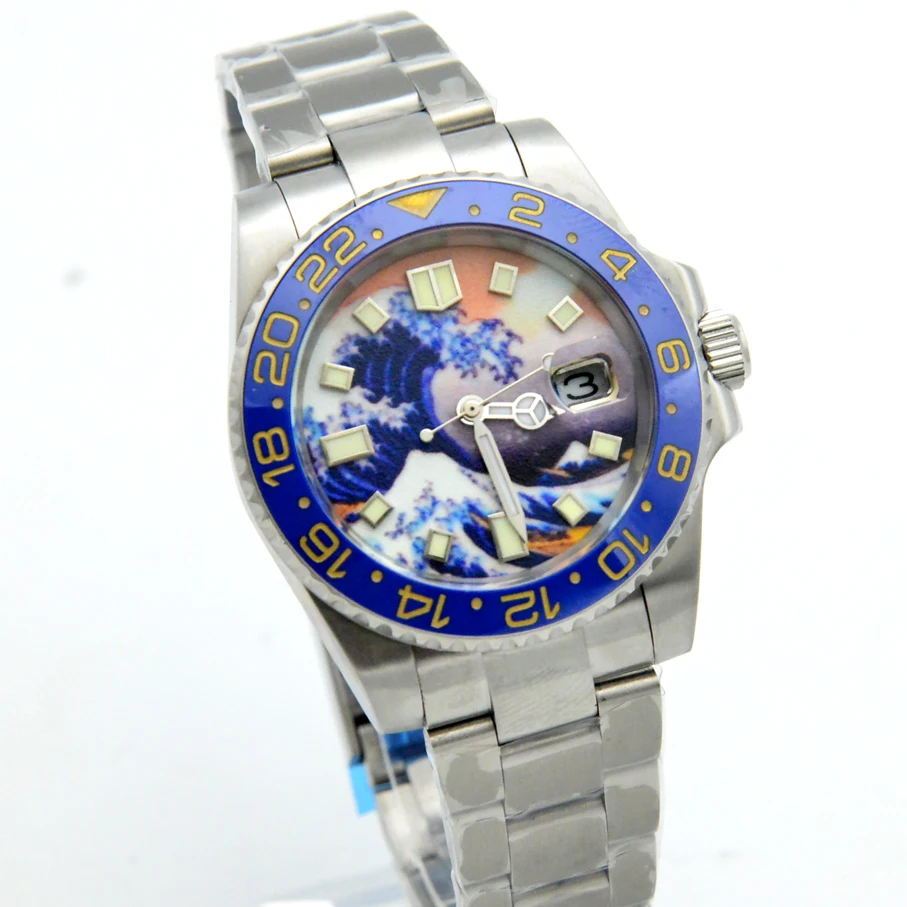 Yacht Luxury yacht model super luminous Kanagawa surf dial men\'s automatic watch mechanical 2813 movement automatic winding