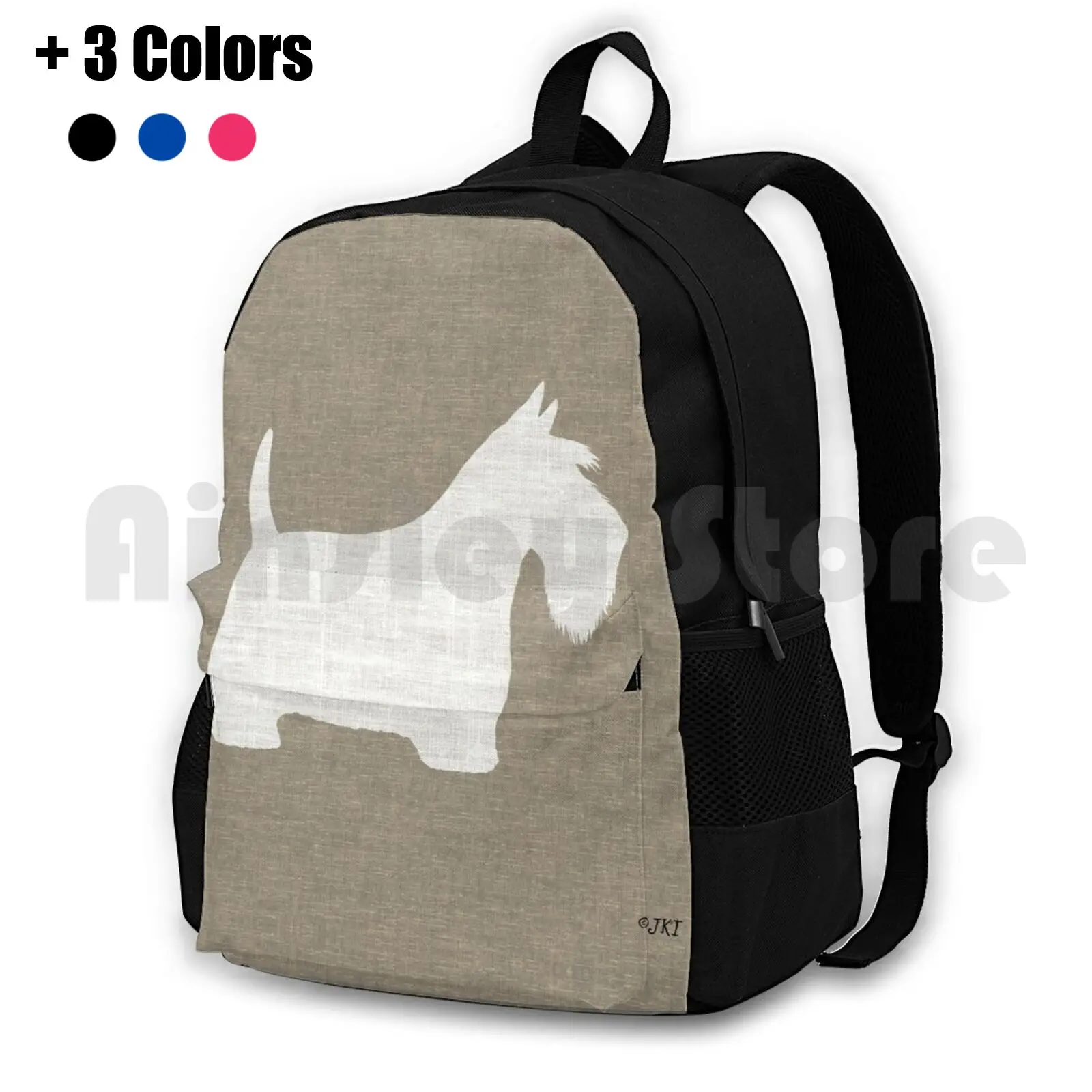 

White Scottish Terrier Silhouette ( S ) Outdoor Hiking Backpack Waterproof Camping Travel Scottish Terrier Scottish Terriers