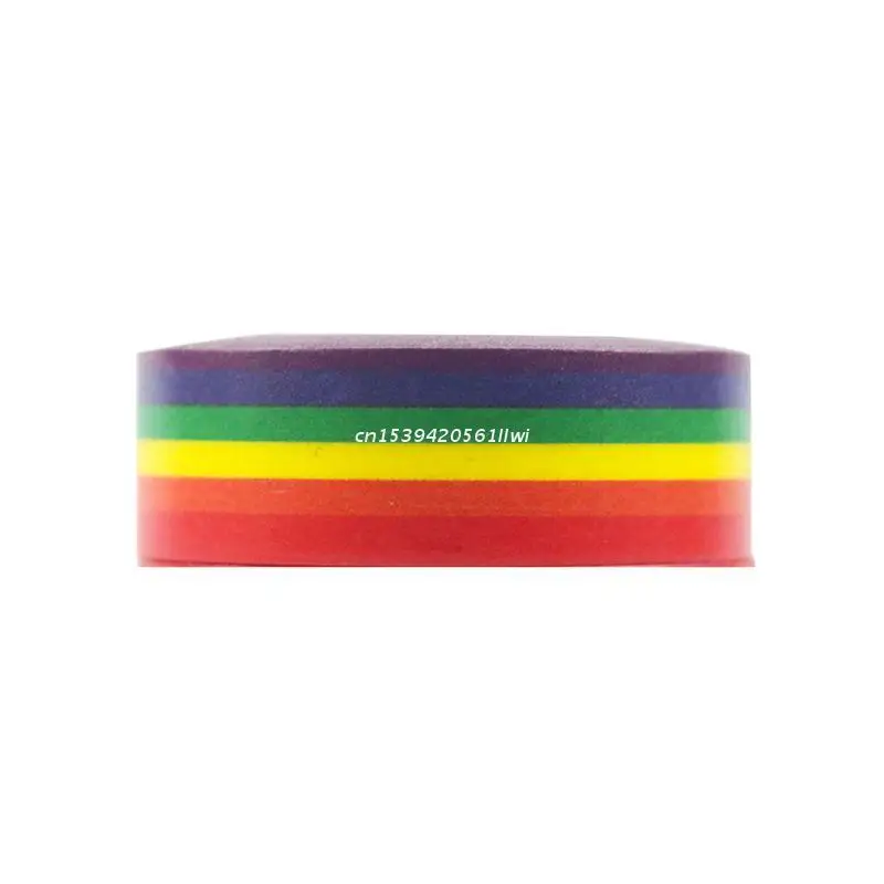 1PC Rainbow Washi เทปโรงเรียนเครื่องเขียนเทปสำนักงานเครื่องเขียน15มม.Dropship