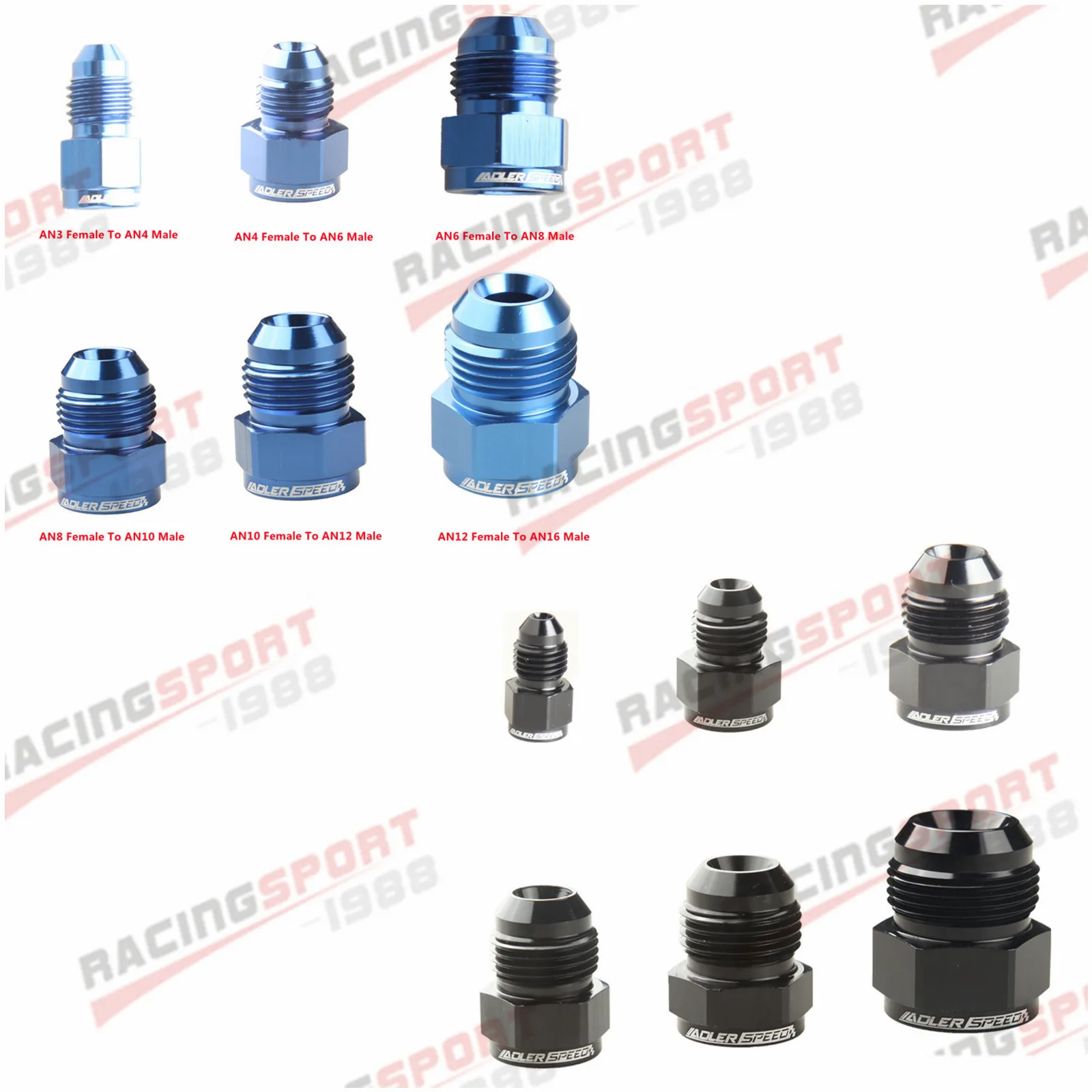 AN3 AN4 AN6 AN8 AN10 AN12 Female to Male Expander Fitting Adapter Aluminium