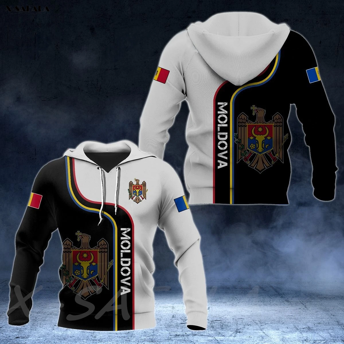 CUSTOMIZED NAME MOLDOVA Coat Of Arm Eagle Flag 3D Print Zipper Hoodie Men Pullover Sweatshirt Hooded Jersey Tracksuits Outwear