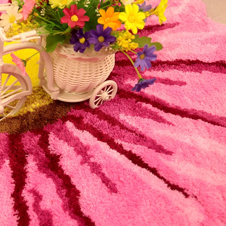 

Tufted Sunflowers Round Living Room Carpet Bedroom Bedside Sun Flower Floor Mat Home Chair Parlor Soft Hallway Rug Bath Mats