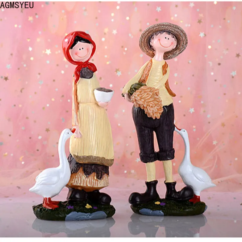 

AGMSEYU Creative Cartoon Character Sculpture Decoration Resin Crafts Courtyard Living Room Desktop Bedroom Home Decoration