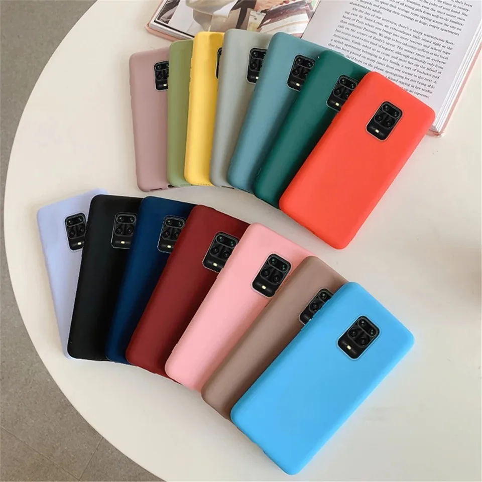 Candy Color Silicone Phone Case for Xiaomi Redmi Note 10 10S 9S 9 Pro Max 8 7 Plus Matte Soft TPU Cover for Redmi 10X 9A 8A 7A