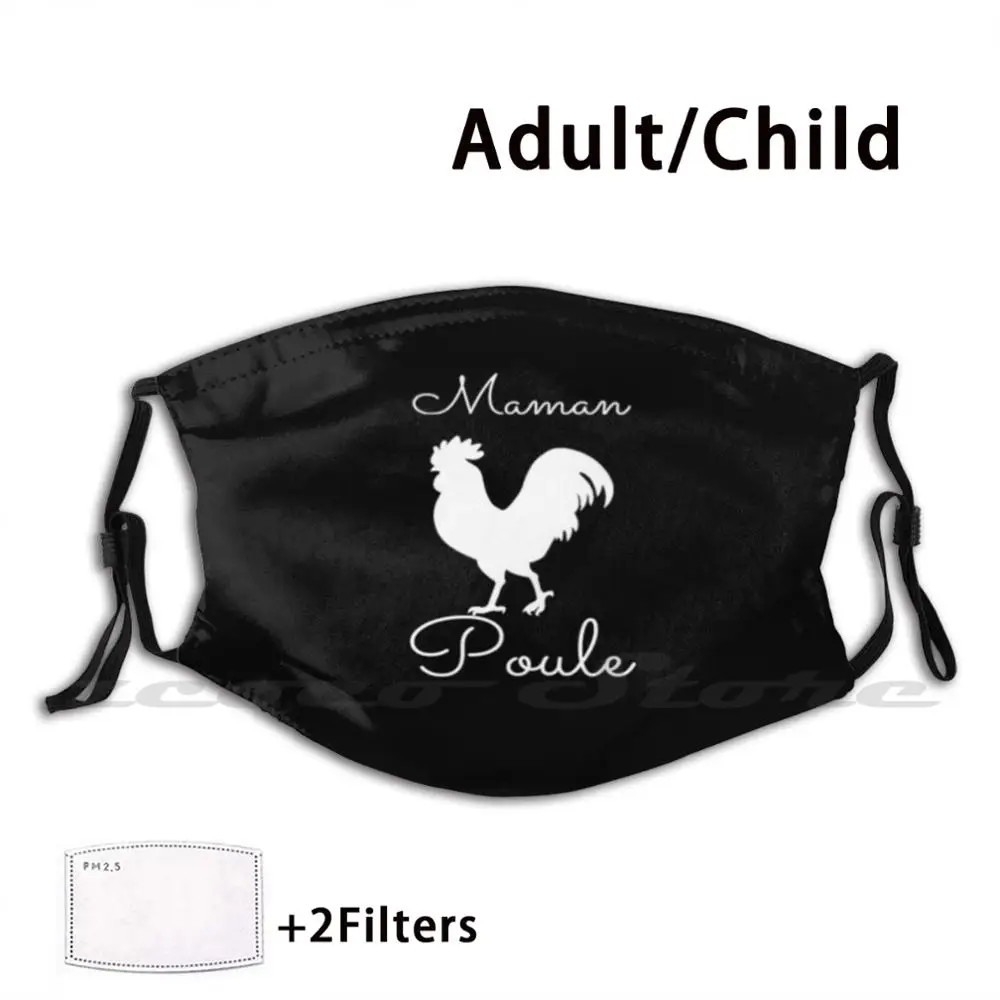 Masque lavable avec filtre Pm2.5 pour maman et poule, avec Logo créatif, pour adulte et enfant