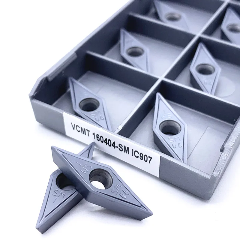VCMT160404 VCMT160408 SM IC907 908 Internal Turning Tool Blade Carbide Insert Lathe Tools VCMT 160408 Turning Inserts