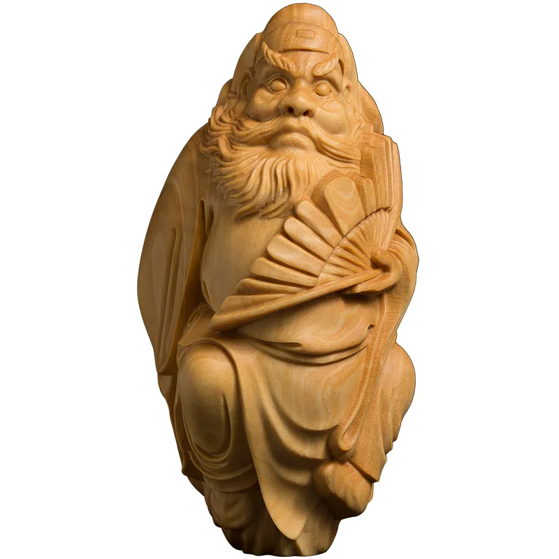 

Zhong Kui-Handcrafted Boxwood Carving, Lucky Mascot to Elevate Your Home Ambiance, Distinct Feng Shui Desktop