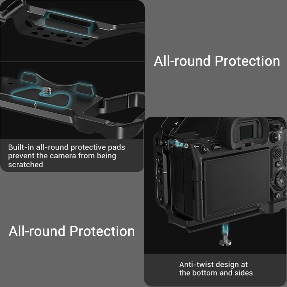 SmallRig Full DSLR Cage for Sony Alpha a7iv A7 IV / Alpha 7S III Advanced Cage Kit L-Bracket Baseplate for Sony A7IV A7m4 3669