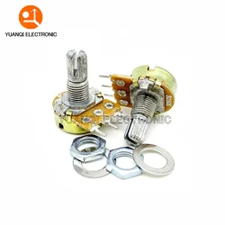 5pcs WH148 B1K B2K B5K B10K B20K B50K B100K B500K 3Pin 15mm Shaft Amplifier Dual Stereo Potentiometer 1K 2K 5K 10K 50K 100K 500K
