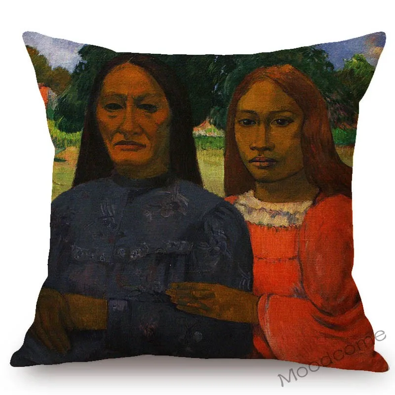 Post-Impressionism Artist Paul Gauguin Black Woman African Girl World Famous Oil Painting Sofa Pillow Case Linen Cushion Cover