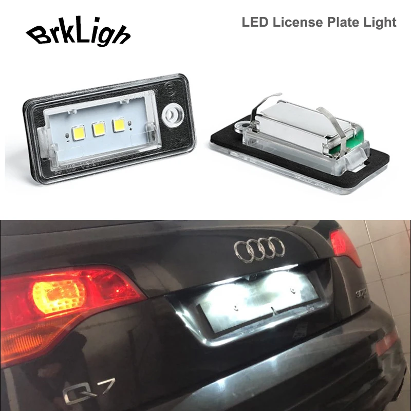 

2Pcs No Error LED License Plate Light Number Plate Module Lamps White For Audi Q7 4L A3 8P A4 S4 RS4 B6 B7 A5 A6 C6 RS6 A8 S8 D4