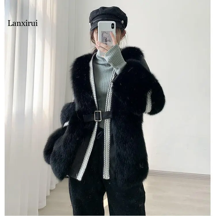 Woman Puffy Coat Teddy Jacket Fake Rabbit Bear Winter Crop Fur Jackets Bolero Coats For Women Fashion Ladies Long Sleeve Coat