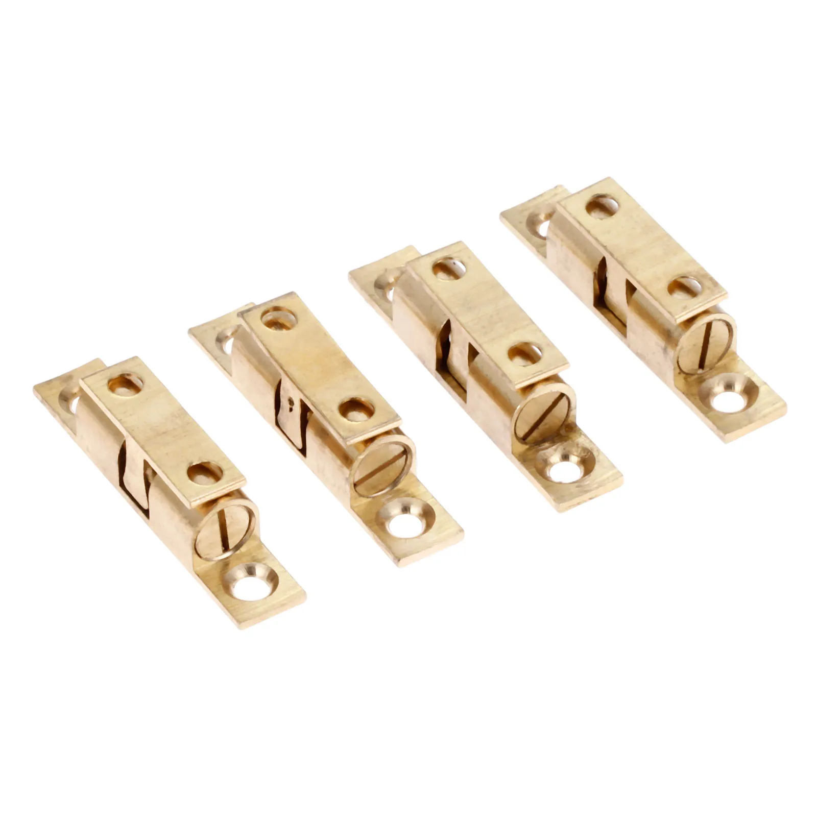 4Pcs 50x9mm Reinem Kupfer Doppel Ball Latch Clip Lock Schrank Tür Fänge Touch Perlen Bronze Messing farbe Hardware Zubehör