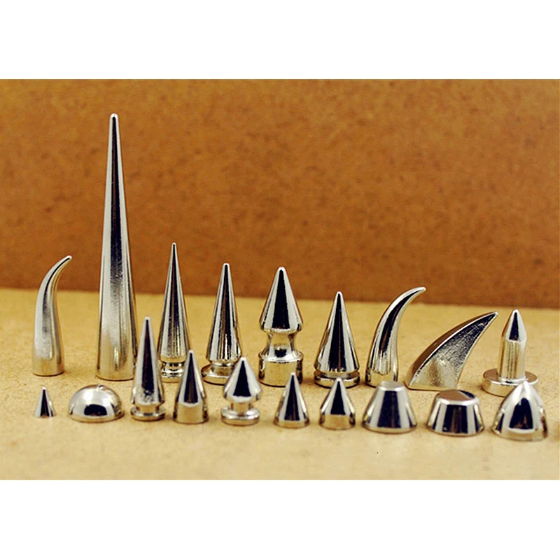 10PCS/5PCS Brass/Alloy Silver Spikes Garment Rivet Studs Screw Back For Clothes Bag Shoes DIY Leather Craft Accessories