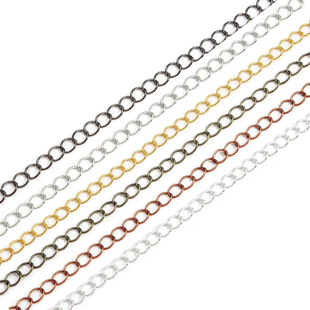 5 Meter/lot Oval Long Link Ring Extension Necklace Chains Tail Extender Chain For DIY Jewelry Making Findings Supplies