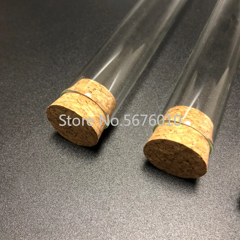 20pcs/lot 15x150mm Lab Glass Test Tube with Cork Stoppers Laboratory School Educational Supplies Glass Tube