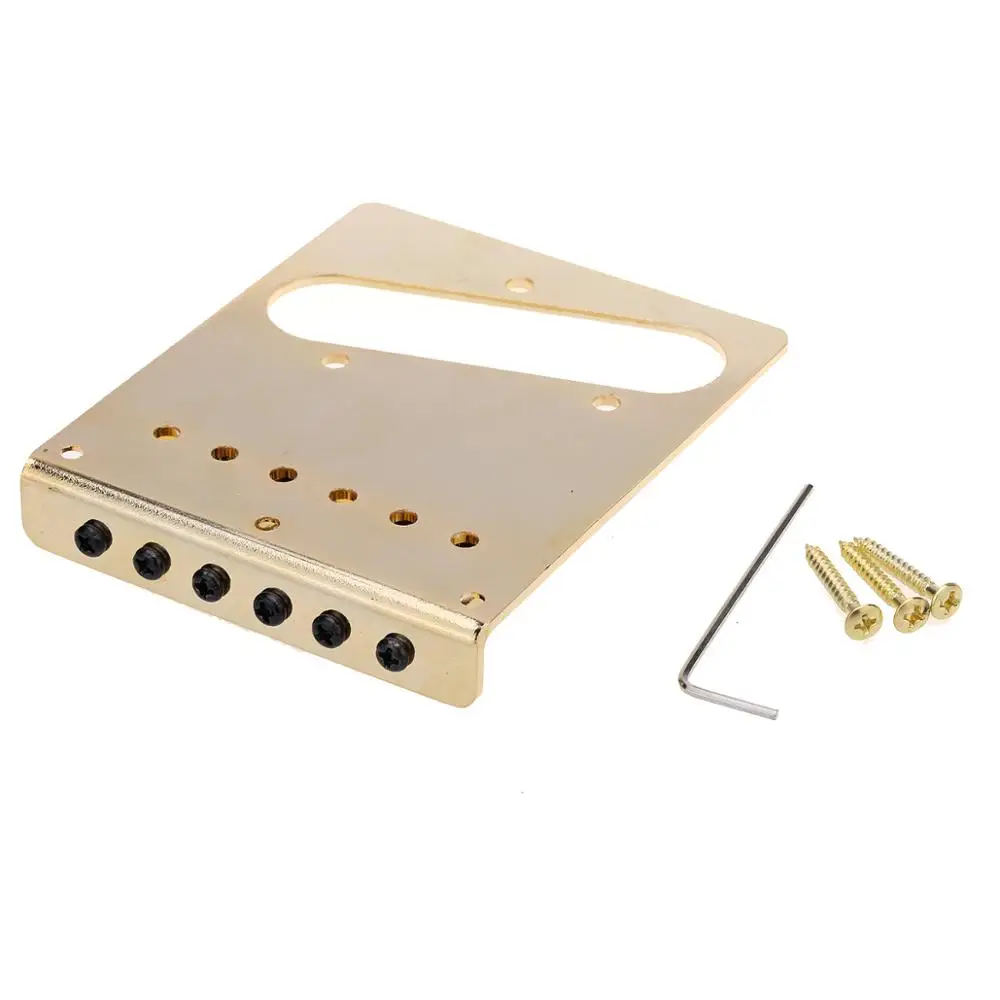 Wilkinson 52.5mm(2-1/16 inch) 6 Saddles Modern Tele Bridge for American Standard Telecaster Guitar, Gold