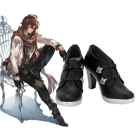 Granblue Fantasy Sandalphon Cosplay Boots Shoes Black Women High Heel Shoes Costume Customized Accessories Halloween Party Shoes