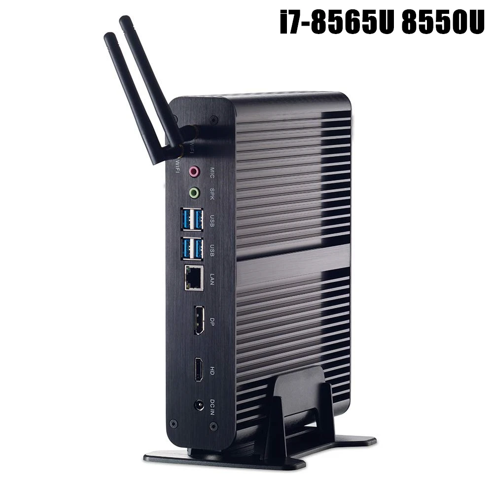 Imagem -05 - Fanless Mini Computador Windows 10 Pro Micro Computador Ddr4 M.2 Nvme Ssd Caixa de tv k hd Htpc 300 m Wifi i7 8565u i5 8265u i3 8145u