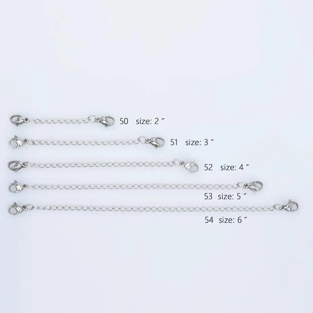 

10pcs Stainless Steel Extension Chain with Lobster Clasps Double Lobster Clasp Connector Chains for DIY Necklace Jewelry Making