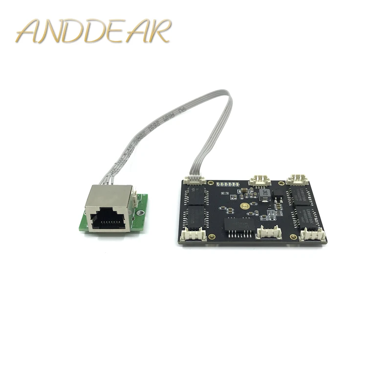 Anddearカスタマイズされた工業用5ポート10/100m管理ネットワークイーサネットスイッチ12v pcbaモジュールネットワークスイッチ