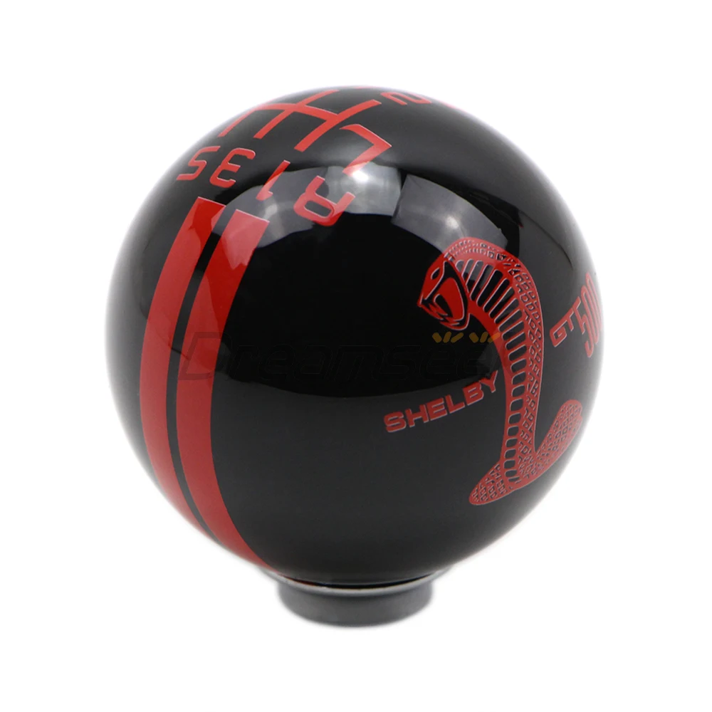 Gear Shift Knob 6 Speed for Ford Mustang Cobra Logo Universal Manual Handle Ball Replacement