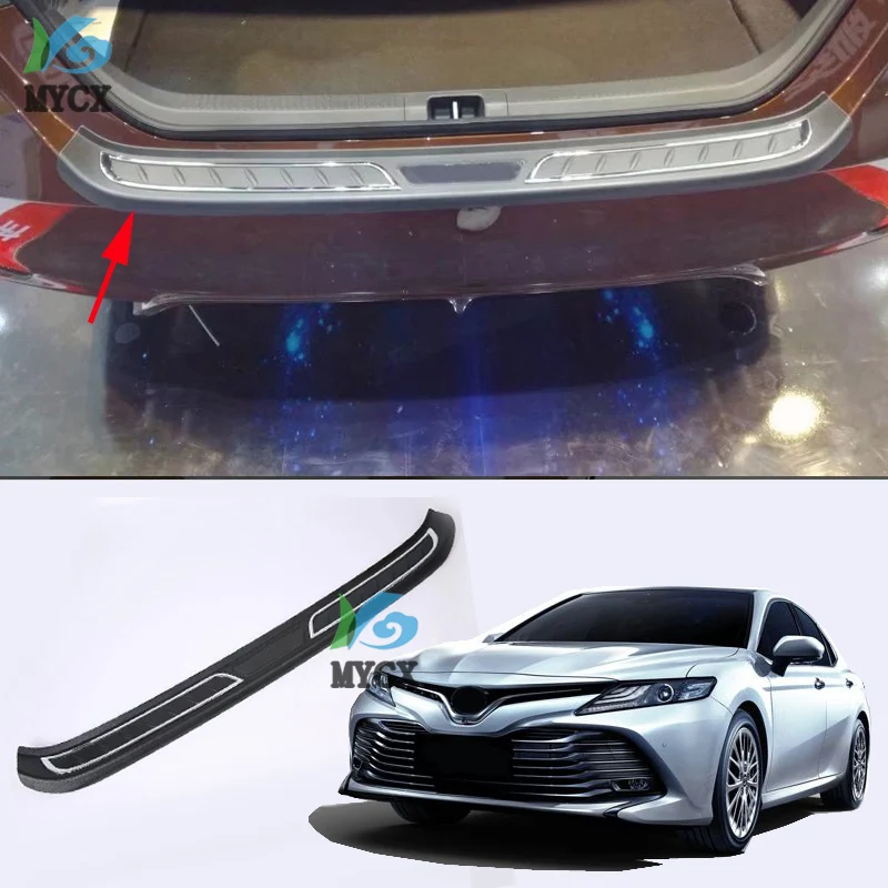 สําหรับ Toyota สําหรับ Toyota Camry XV70 2018 2019 ABS ด้านหลังกันชน PROTECTOR แผง BOOT COVER SILL PLATE TRUNK TRIM GARNISH