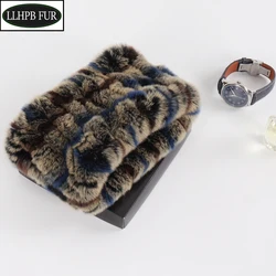 Hot Sell Women Hairband Headband Knitted Real Rex Rabbit Fur Scarves Headbands For Girls Neck Warmer Scarf Natural Fur Hairbands