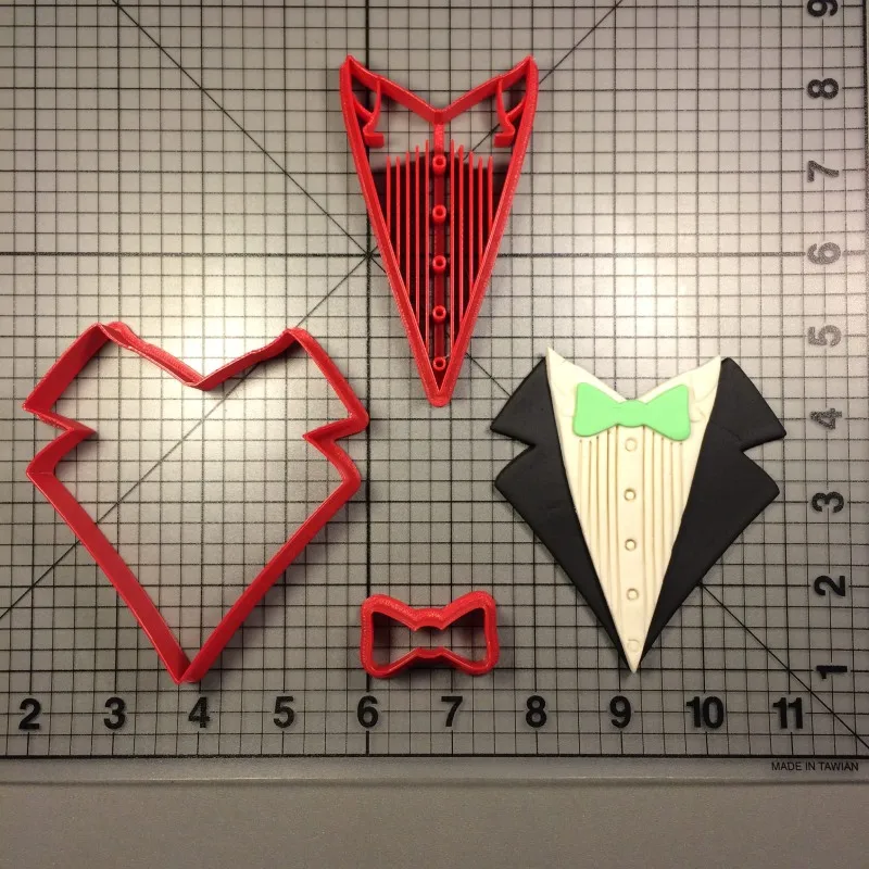 Wedding Tuxedo Baby Bodysuit Groom Jacket Shirt Fondant Cupcake Top Custom Made 3D Printed Cookie Cutter Stamp Embosser