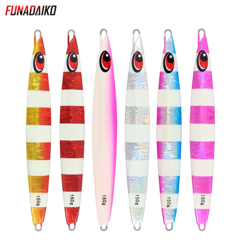 

FUNADAIKO 150g 200g 250g 300g Isca Artificial Fishing Lure Metal Jig Fishjig Lures Stripe Glow Jigging Tackle