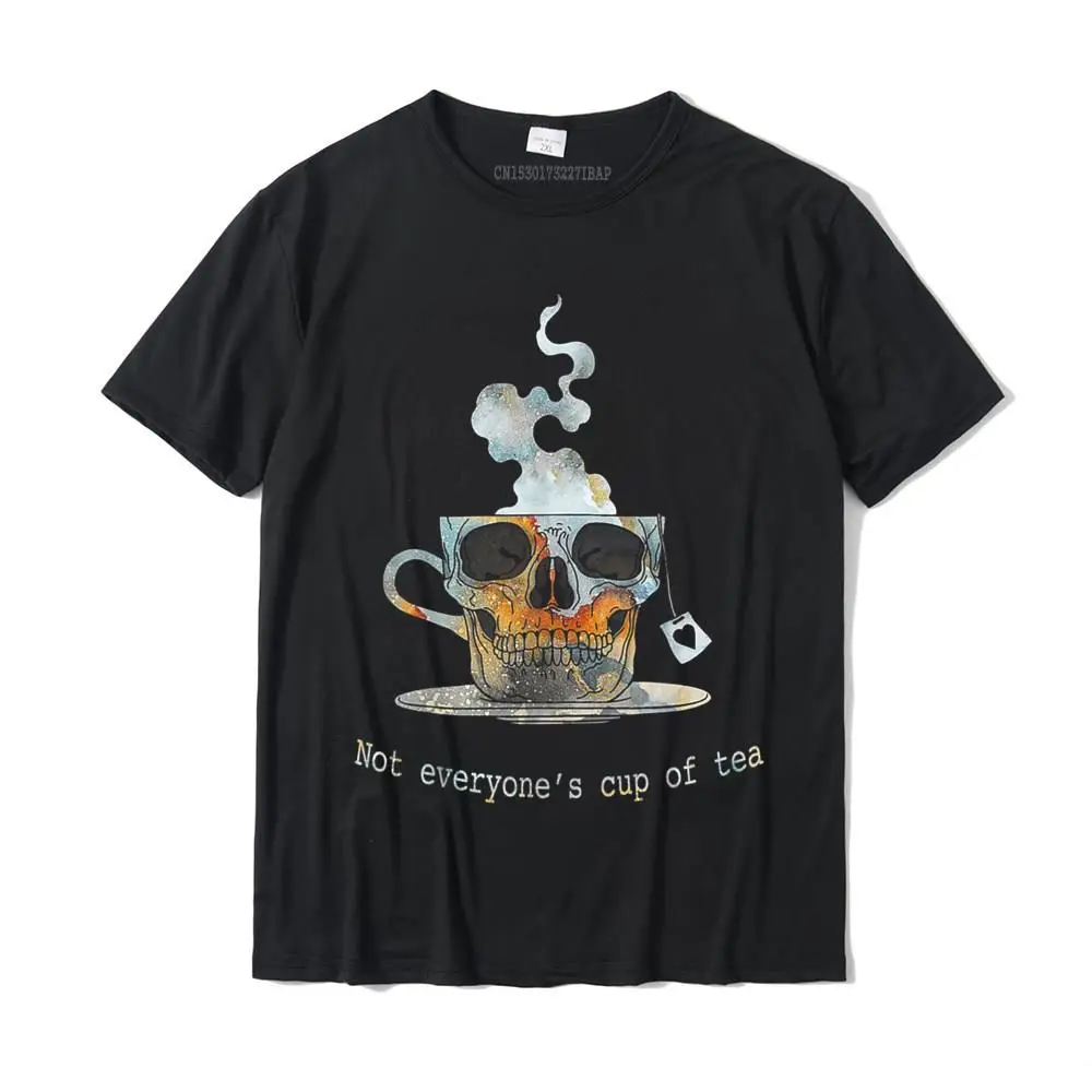 Not Everyone's Cup Of Tea Skull Shirt T-Shirt Fitness Tight Cotton Boy Tops Tees Printing Slim Fit T Shirts